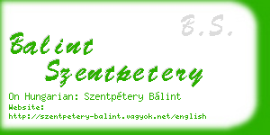 balint szentpetery business card